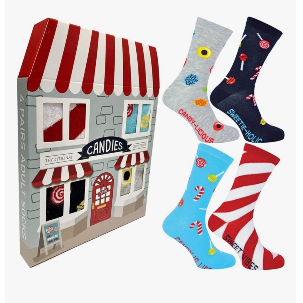 Candies Sweetshop Sock Set - 4 Pairs Adult Socks